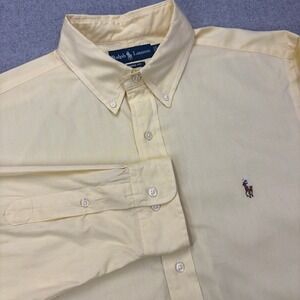 Polo Ralph Lauren Button‎ Down Shirt Mens 17 34/35 (XL) Yellow Classic Fit *READ
